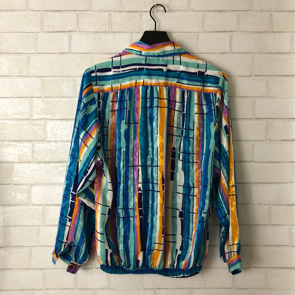 Da Rue Vintage Colorful Retro Long Sleeve Blouse - Picture 4 of 8